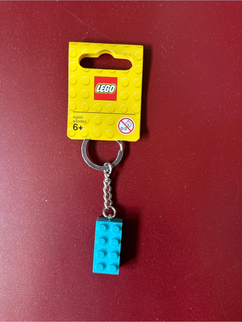 LEGO Blue Brick Keychain 853380 - Bright Turquoise Brick Charm Keychain Tag New